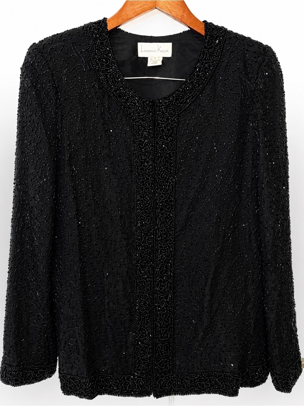 Vintage Laurence Kazar Elegant Silk Beaded Jacket Size PM
